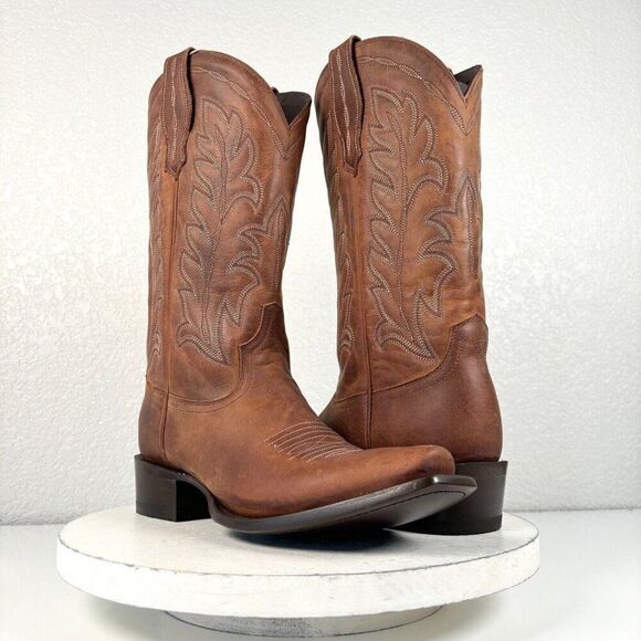 NEW Lane Ranahan Cowboy Boots Mens 8 Womens 9.5 Brown Leather Western Cutter Toe - Picture 1 of 12